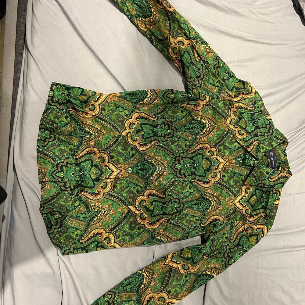 Jones new york signature Cotton Woman’s Button-Up Blouse /w Paisley Pattern